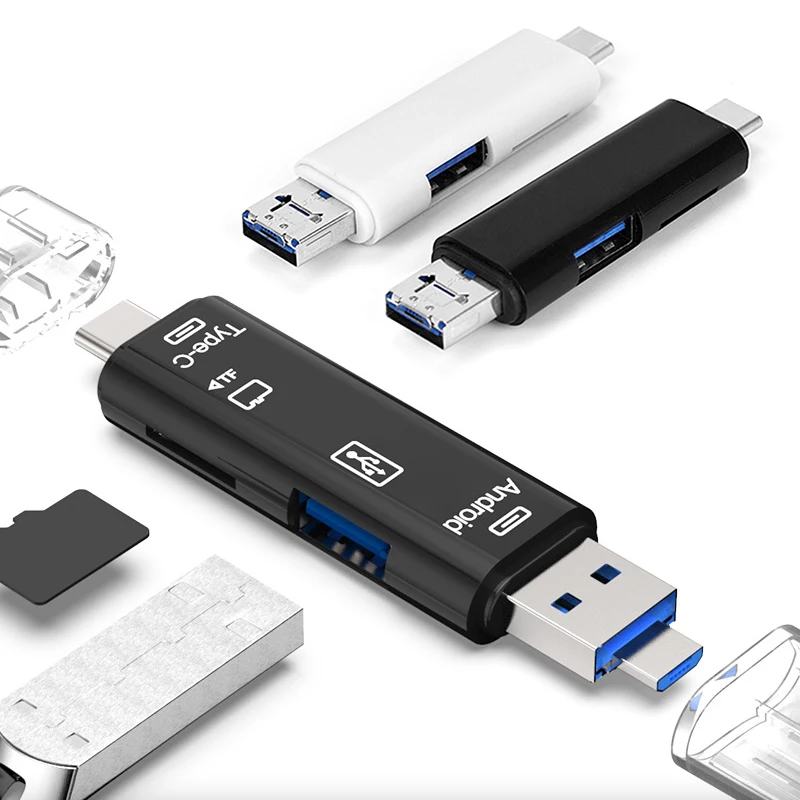 2 цвета все в 1 Usb 3,1 кард-ридер высокоскоростной SD TF Micro SD кард-ридер Тип C USB C Micro USB кард-ридер OTG