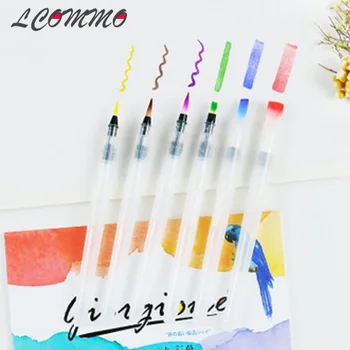 

3/6pcs Nylon Hair Paint Brush Water Color Brush Pencil Soft Watercolor Dip Brush Pen for Beginner Painting Drawing Art Supplies