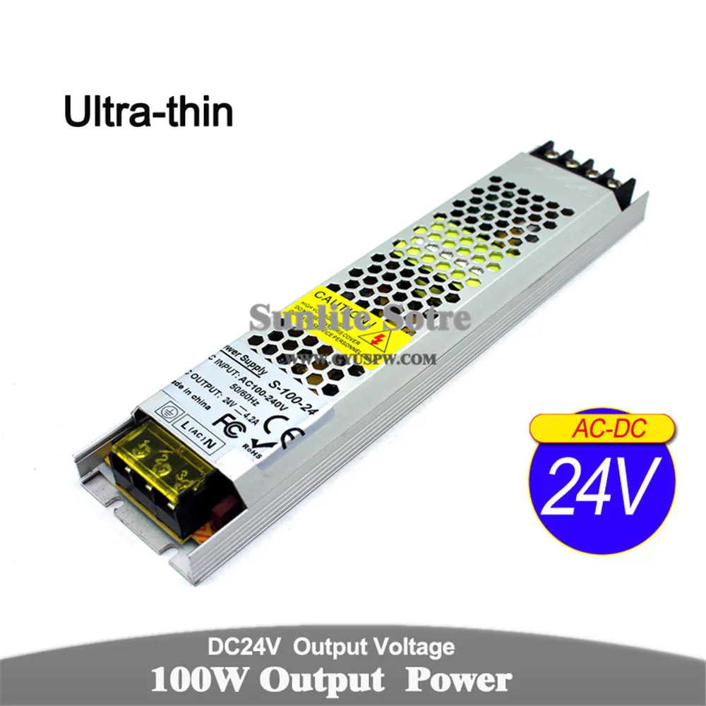 Ультратонкий источник питания DC 24V 72W 100W 120W 150W 180w 200W 250W 300W 350W 360W 400W Трансформаторы