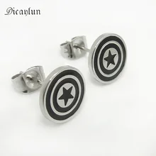 DICAYLUN капитан американские серьги для женщин и мужчин черная эмалированная нержавеющая сталь серьги-гвоздики Мстители Возраст ультрана США фильм ювелирные изделия