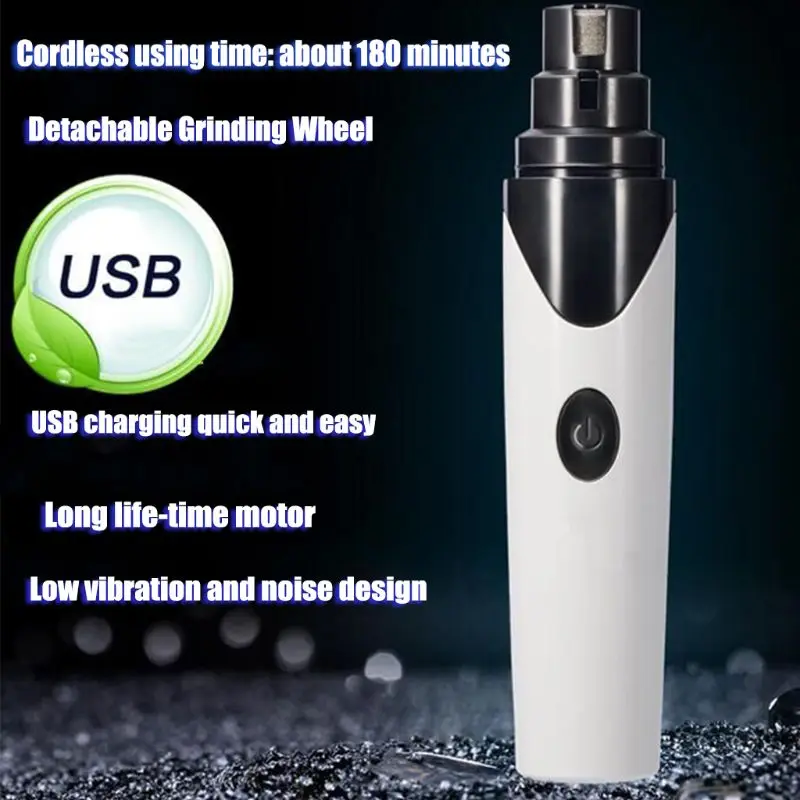 Pet USB электрический шлифовальный станок для ногтей Триммер машинка для стрижки перезаряжаемая кошка собака ухаживающее устройство