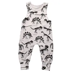 Одежда для малышей комбинезон без рукавов с динозавром для новорожденных мальчиков и девочек, Нарядный комбинезон, комбинезон, размер от 0