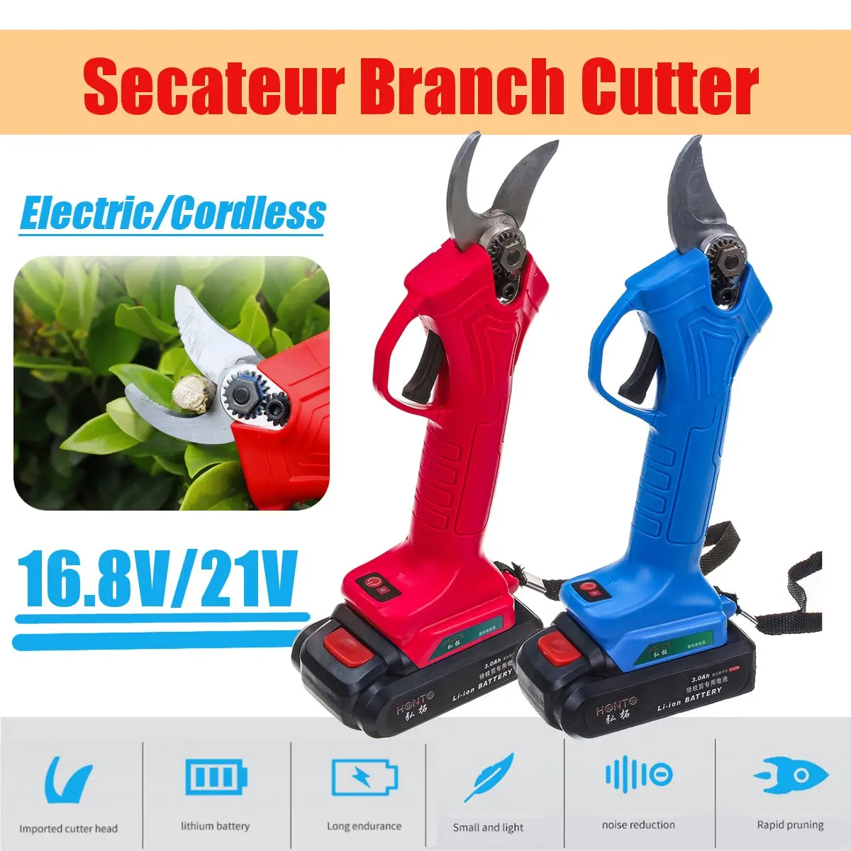 

16.8V/21V Electric Scissors Electric Cordless Branch Cutter Pruning Shears for Sharp Cutting Tool to Fruit Garden