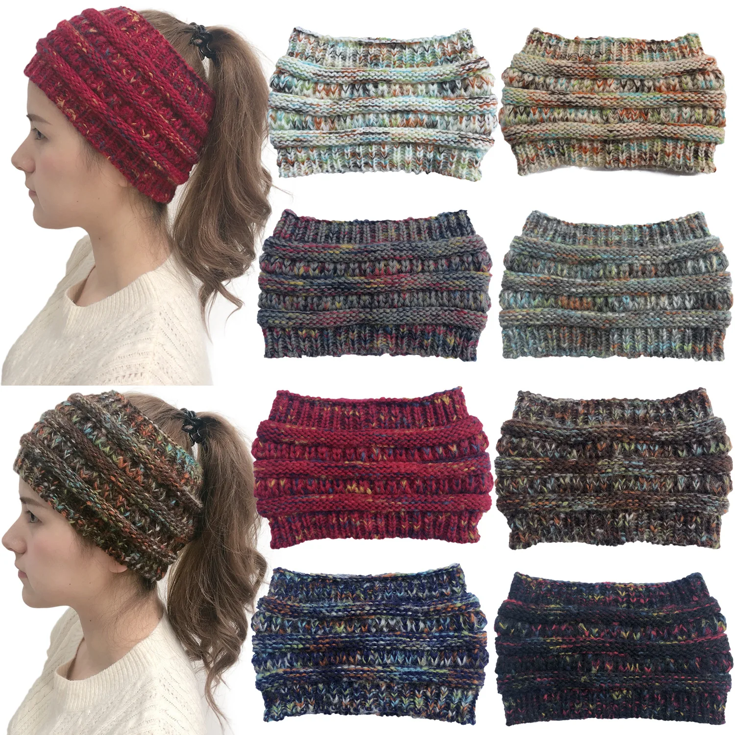 

Women Autumn Winter Warm Hat Beanies Fashion Empty Top Wool Hat Knitted Colorful Hats Solid Slouchy Bonnet Hats Newest Design
