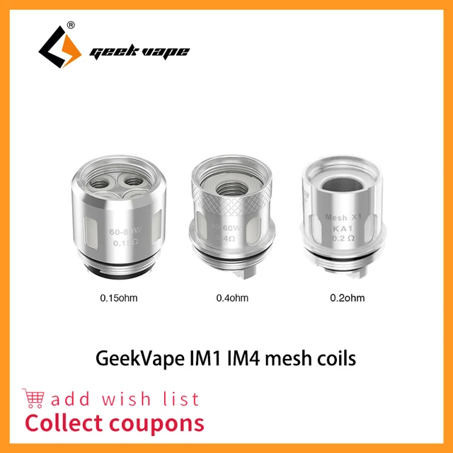 5 Sztuk Oryginalny Geekvape Im1 Im4 Super Mesh Cewki 0 4 0 15 0 2ohm Cewki Odosc Na Geekvape Tarcza Aero Aero Siatki Cerberus Zbiornik Sklep Online Tanie Tanio Akcesoria