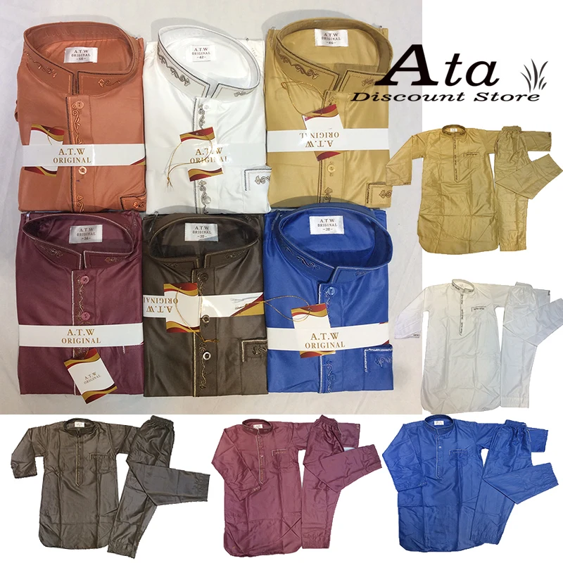 

One Set Muslim Jubba Thobe For Children Sudi Arabia Dubai Abaya Satin Qatar Pakistan Ramadan Prayer Baby BOY From3-16years Old