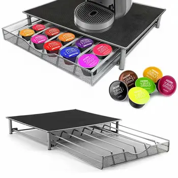 

CellDeal 36 Pcs Coffee Pod Stand Rack Holder Storage Drawer Non Slip Dolce Custo Capsule Holder Capsules Organizer