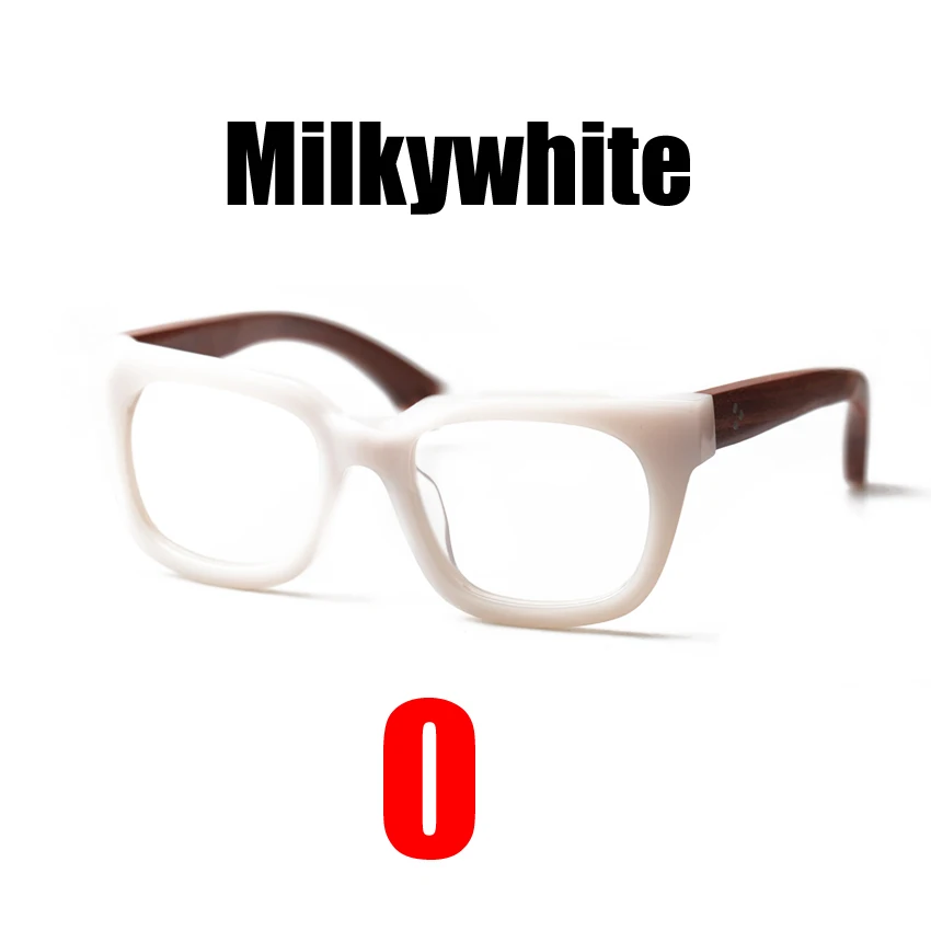 Milkywhite 0 SOOLALA Настоящие Деревянные-от 0,5 до 4,0 анти-синие оптические очки по рецепту, очки для близорукости, женские и мужские оправы для очков с подарочными футлярами - Цвет оправы: Milkywhite 0