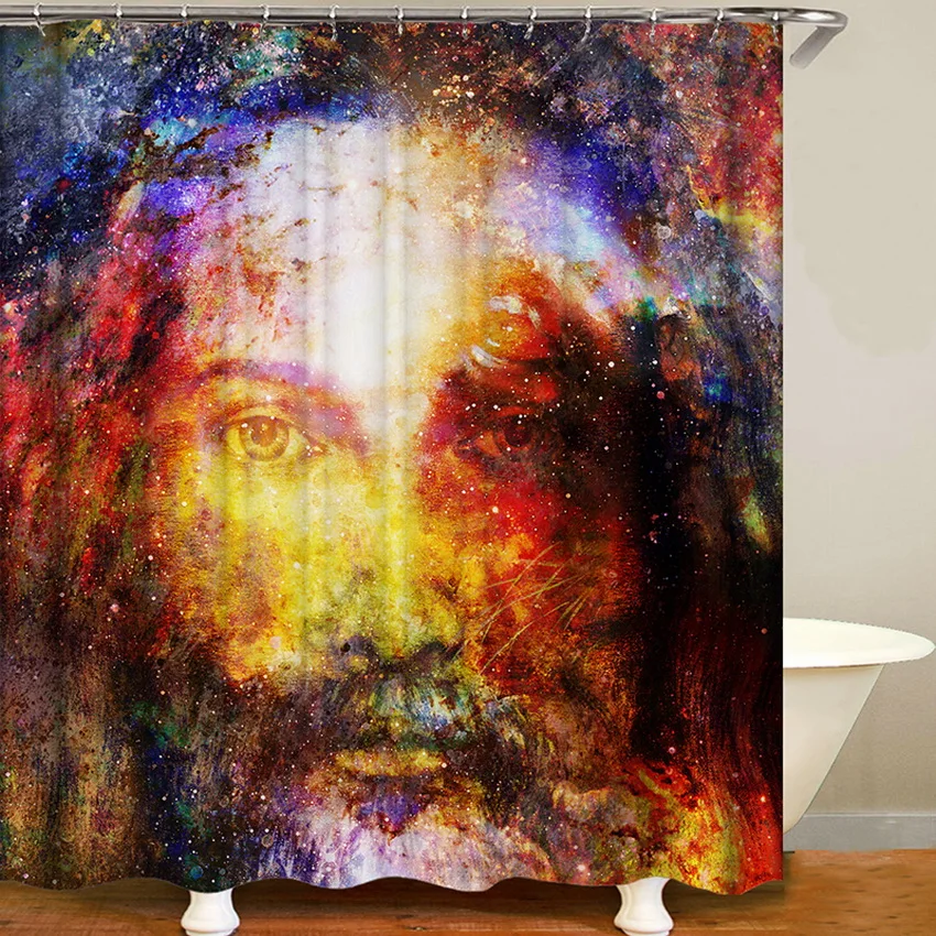 Psychedelic sky Jesus занавеска для душа водонепроницаемый douchegordijn украшения для занавесок для ванной комнаты для дома