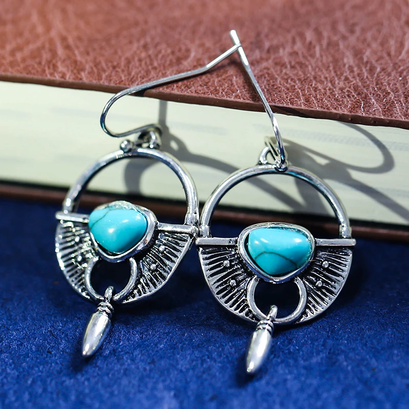 2021 Bohemian Ethnic Style Green Dangle Earrings For Women Tribal Jewelry Vintage Long Drop Earring Fashion Personality Gift 2021 Bohemian Ethnic Style Green Dangle Earrings For Women Tribal Jewelry Vintage Long Drop Earring Fashion Personality Gift