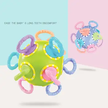 

Baby Soft Rubber Hollow Rattle Music Toys Teether Ball Educational Toy Gift for Boys and Girls