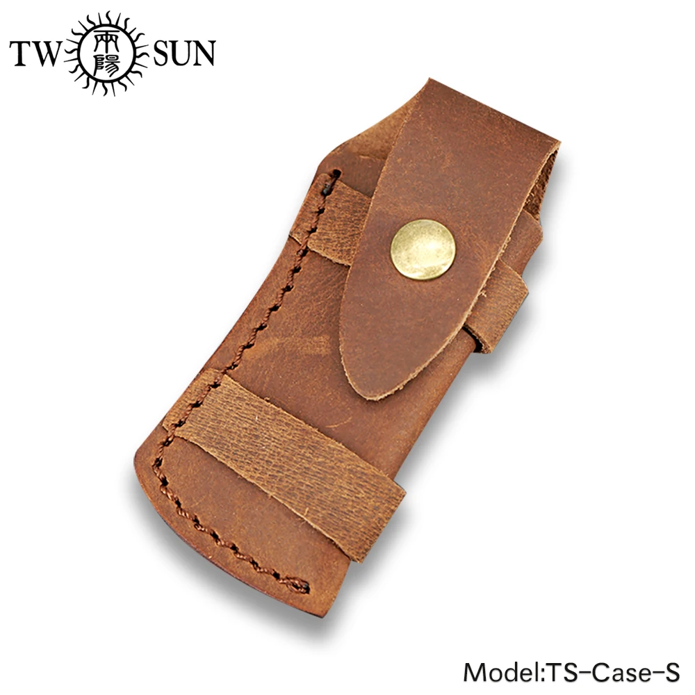 Ножевой фонарик-Кобура TwoSun из натуральной кожи коричневого цвета со складным