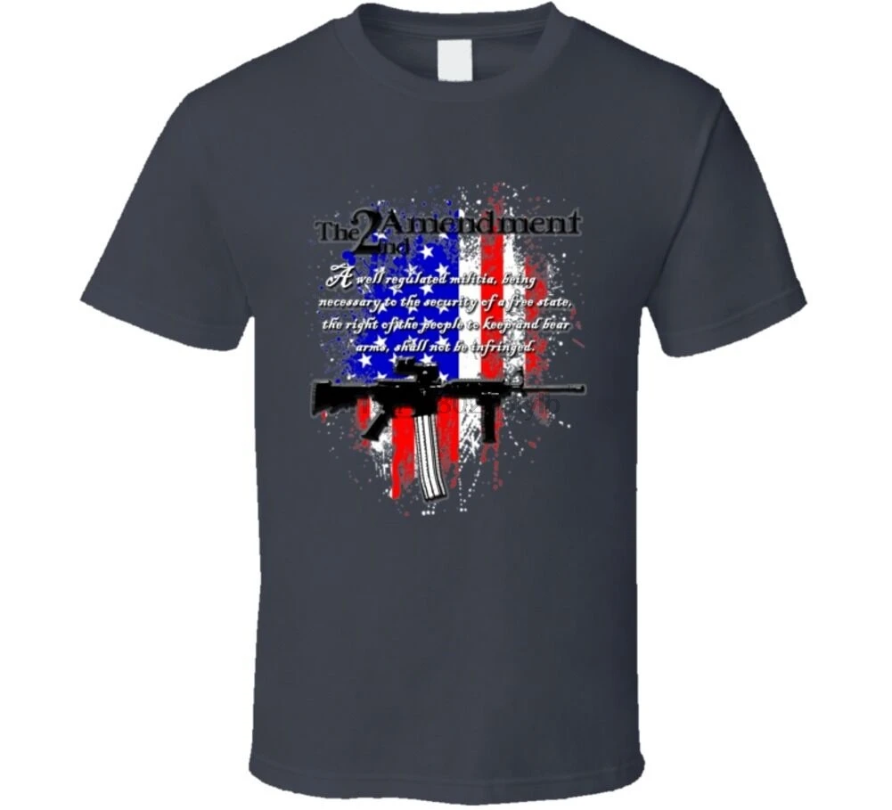 2-я футболка с надписью Right to bear Arms USA guns fan |
