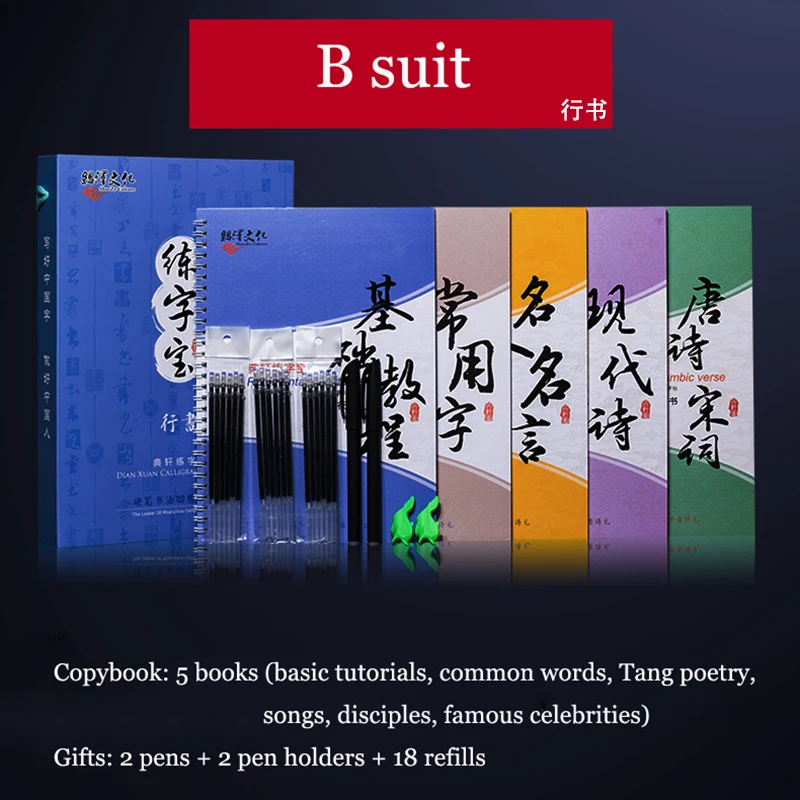 5 Books 3D Chinese Characters Reusable Groove Calligraphy Copybook Erasable pen Learn hanzi Adults Art writing books