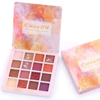 

16 Color Nude Shining Eyeshadow Palette Waterproof Cosmetics Glitter Matte Pigment Eye Shadow Professional Eyes Makeup Palette