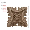 VZLX Wood Applique Onlay Decal Figurines Wooden Carved Decor Unpainted Large Crown Leaves Oval Flower Furniture Doors Home ► Photo 3/6