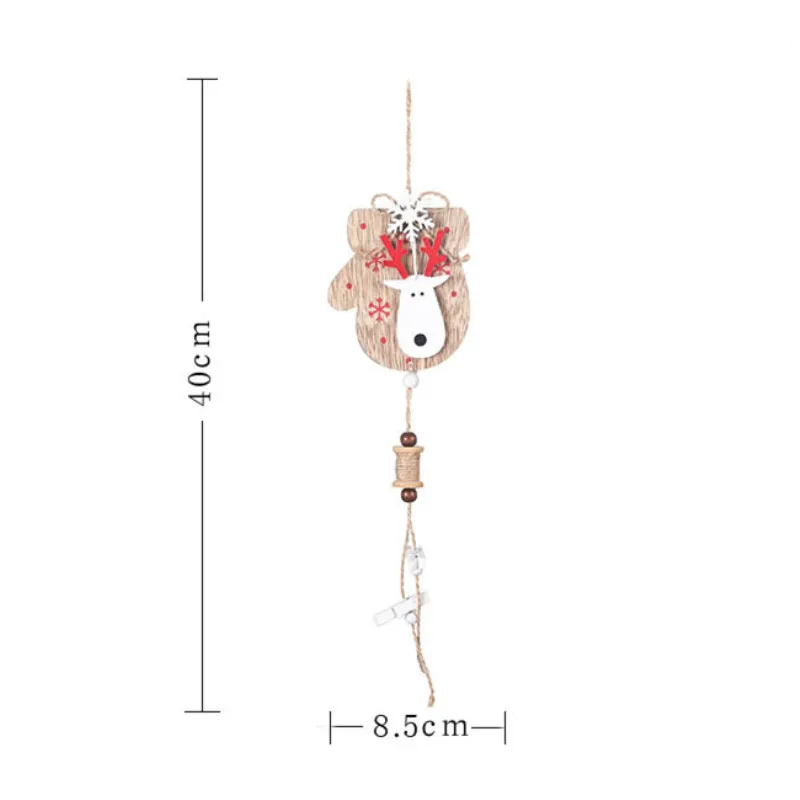 Рождественские деревянные подвески в форме звезды, сосновый конус, деревянные украшения, рождественская елка, висячие украшения, Рождественский Декор, Рождественское украшение для дома - Цвет: glove