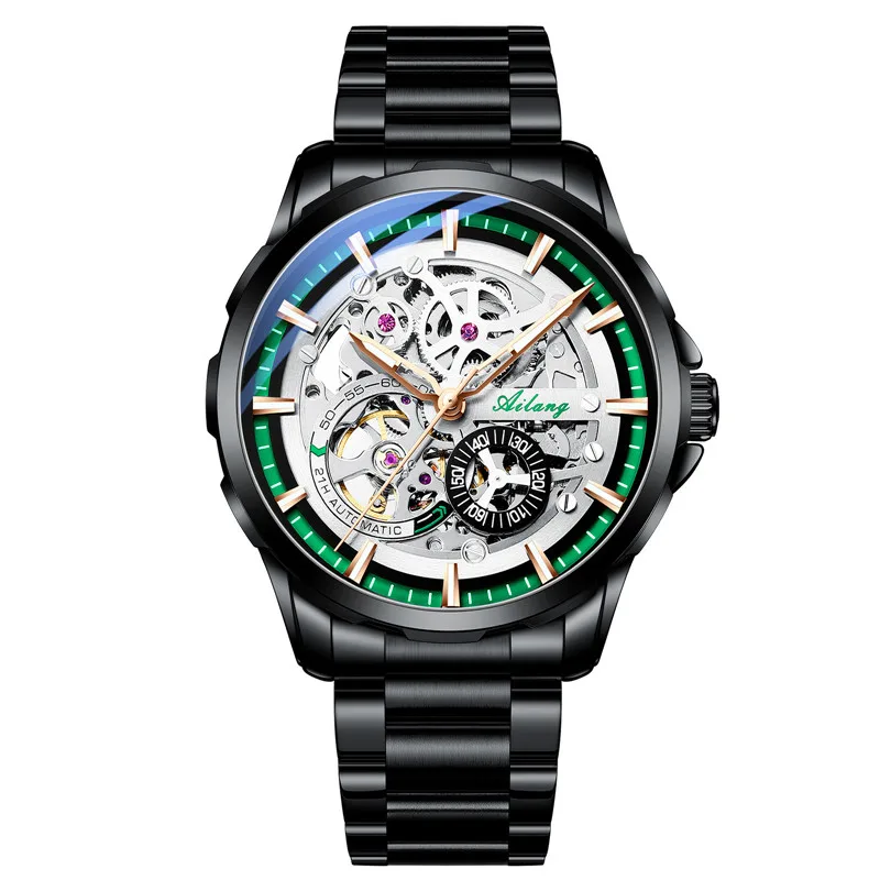 Unique AILANG Skeleton Dial Men Luxury Automatic Mechanical Men es Waterproof_voghion.com
