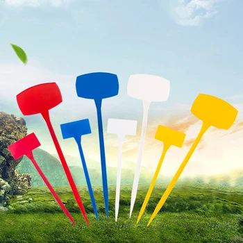 

10Pcs 50cm Upturned Plant Tags Plant Garden Markers Nursery Garden Labels Stakes For Garden High Quality - Red L