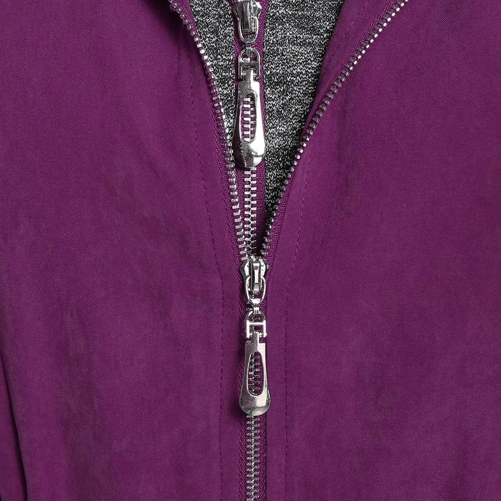 JAYCOSIN/женское пальто больших размеров, плотное хлопковое пальто, однотонное лоскутное зимнее пальто на молнии с капюшоном, женские куртки, верхняя одежда 19Sep27