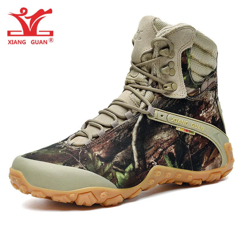 Прогулочная обувь для мужчин, водонепроницаемые высокие песчаные бионические камуфляжные альпинистские горные тактические ботинки, женские уличные спортивные треккинговые кроссовки