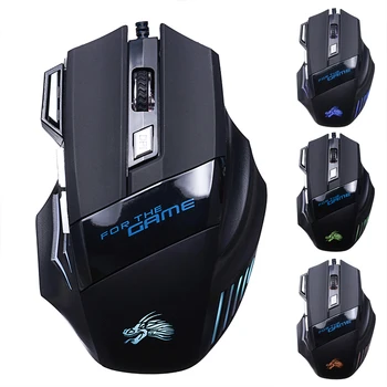 

POHIKS 5500DPI Adjustable LED Optical Gamer Mouse USB Wired Gaming Mouse 7 Buttons Gamer Computer Mice For Laptop Mice