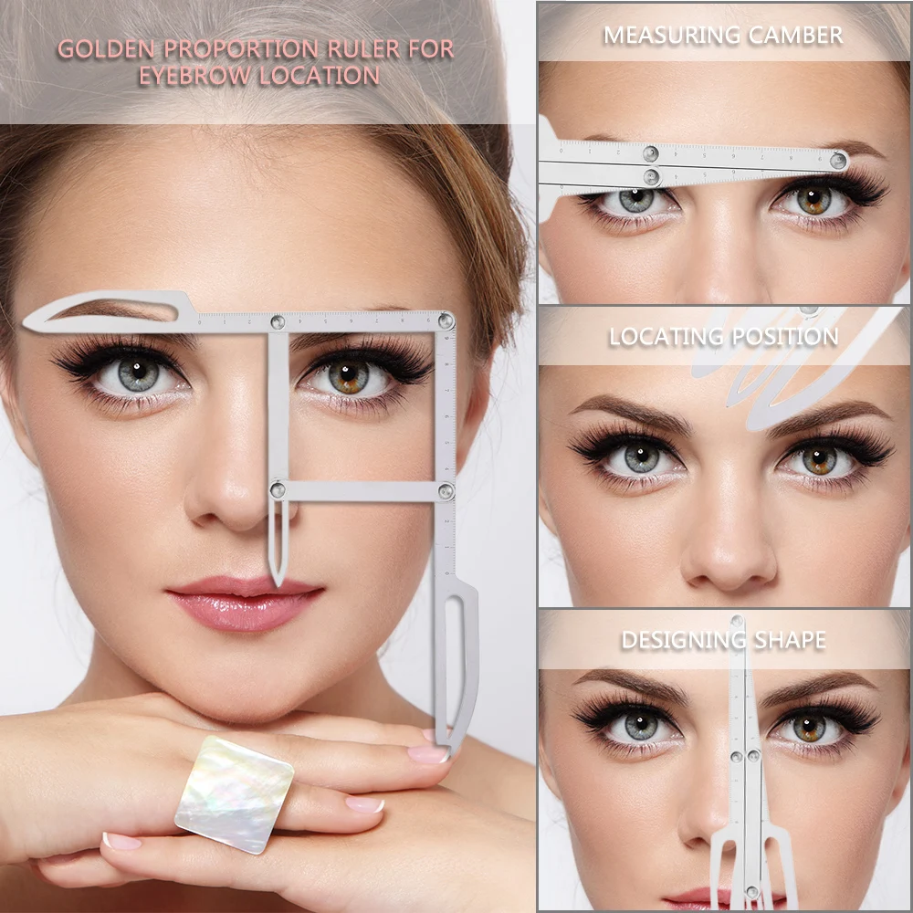 Stainess Steel Eyebrow Positioning Measurement Ruler Tattoo Calipers Microblading Permanent Makeup Gold Ratio DIY Measure Tool Stainess Steel Eyebrow Positioning Measurement Ruler Tattoo Calipers Microblading Permanent Makeup Gold Ratio DIY Measure Tool