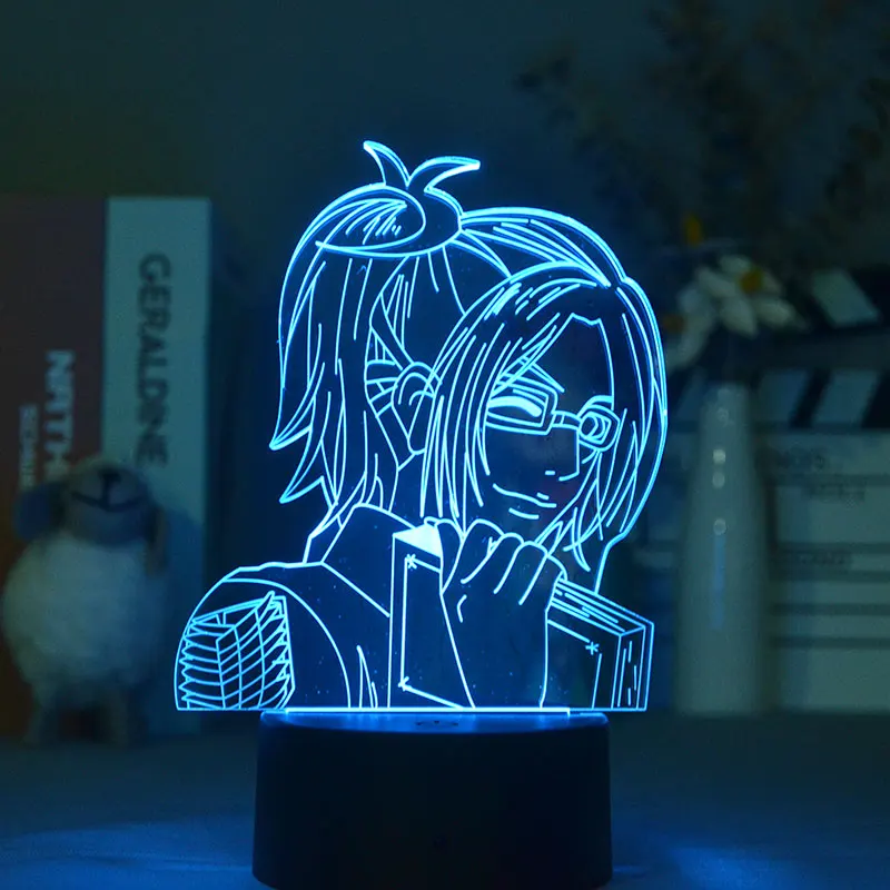 Attack on Titan Hange Zoe Anime 3d Light Lamp for Home Room USB Decorative Night Light for Children Birthday Gift Manga Lampara