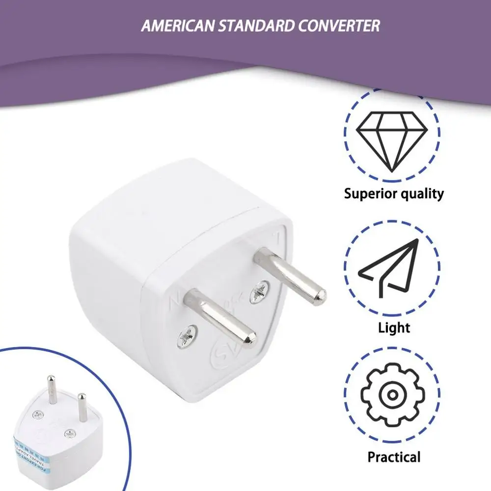 

Universal AU UK US to EU AC Power Plug Adapter Adaptor Converter Outlet Home Travel Wall AC Power Charger White