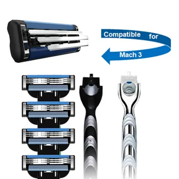 

DDPGGL Furious 3 Men Face Shaving Shaver Razor Blade for Men Replaceable Cutter Head 3 Layer Blade 12pcs for Mache 3