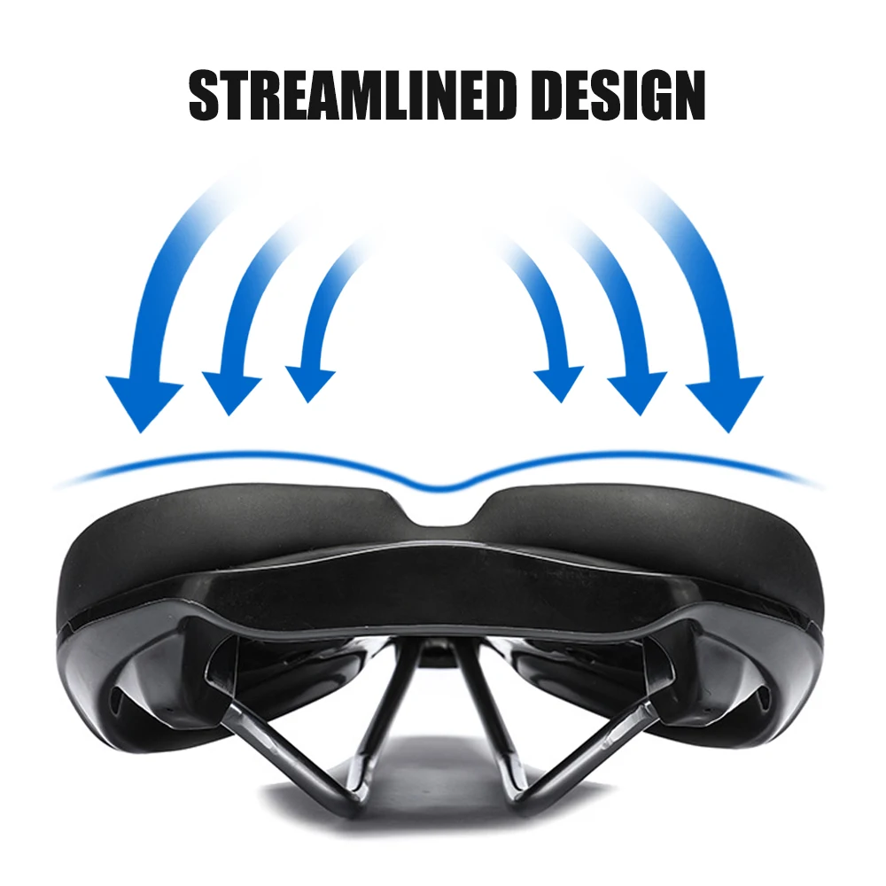 MTB Bike Saddle Breathable Big Butt Cushion Leather Surface Seat Mountain Bicycle Shock Absorbing Hollow Cushion Accessories bicycle saddle bicycle seat cushion bike riding cushion