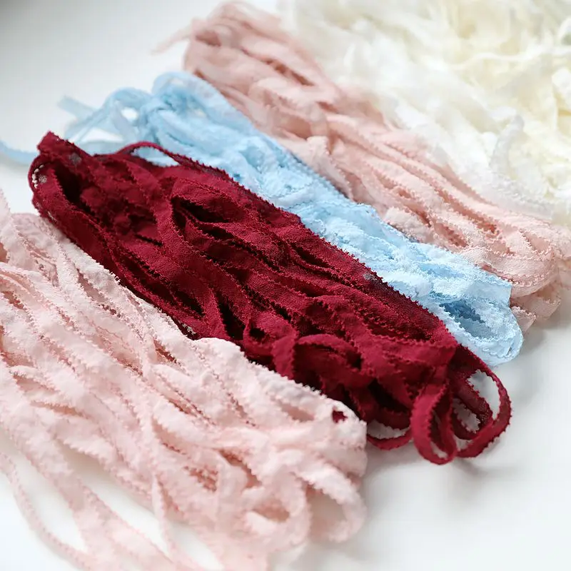 

Chiffon Lace Trim 10 Meters Eyelash Ribbon Tapes Fabric Clothes Doll Cloth Sewing Material 0.6cm 0.23" Wide M16C27