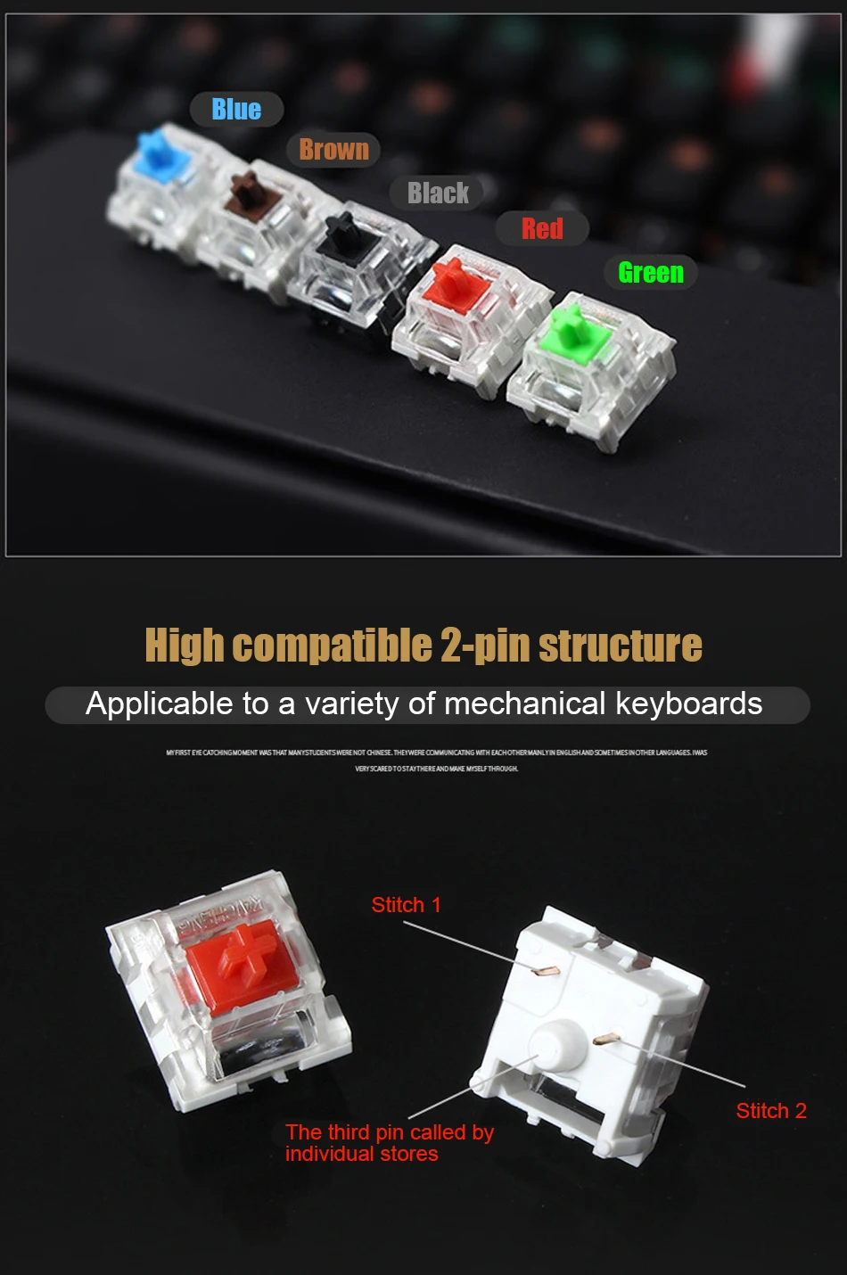 Аксессуары для клавиатуры Gateron Mx Switch 3 Pin Adn 5 Pin прозрачный чехол Mx зеленый коричневый синий переключатели для механической клавиатуры