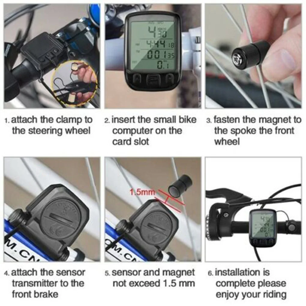 Велосипедный ЖК-дисплей цифровой велосипедный Спидометр Компьютер подсветка экран дисплей Одометр Водонепроницаемый