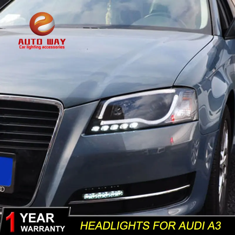 Автомобильный Стайлинг для Audi A3 фары 2008-2012 для Audi A3 светодиодный фонарь DRL Объектив двойной луч H7 D2H HID Xenon Биксеноновые линзы