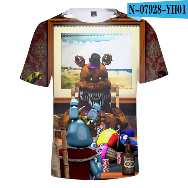 3ddt-930 Fnaf/футболка с 3d принтом топы, футболка в стиле панк «пять ночей с Фредди» летние футболки с короткими рукавами размера плюс одежда для мальчиков и девочек - Цвет: 3ddt-930