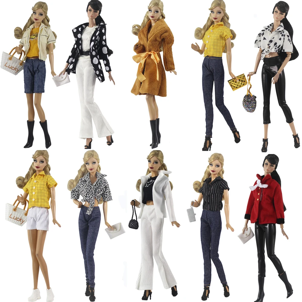 Doll Clothes Leather Clothes For Barbie Doll Top Coat Skirt Socks Accessories Clothing Autumn Wear Outfit for 1/6 Xinyi FR ST JJ