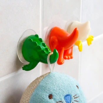 

6 PCS Cute Cartoon Animal Tail Shape Coat Hooks Kids Home Decor Kitchen Bathroom Wall Hook Vacuum Suction Cup Hook Hanger Wall