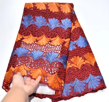 

swiss voile lace in switzerland high quality 2019 Red color lace fabricnigerian lace fabric dry lace fabrics voile suisse 5yard