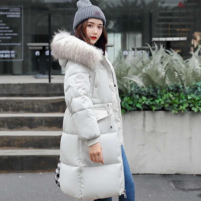 IELGY Женская хлопковая куртка средней длины зима тонкий толстый с капюшоном талия Мода
