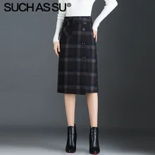 Новая Вязаная Асимметричная Женская юбка осень зима Высокая талия красная желтая клетчатая юбка S-3XL размера плюс нестандартная Женская юбка