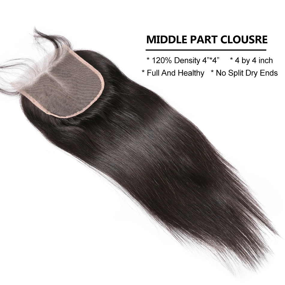 Do Cabelo Humano 3 4 Pacotes Com Fecho extensão Do Cabelo Remy