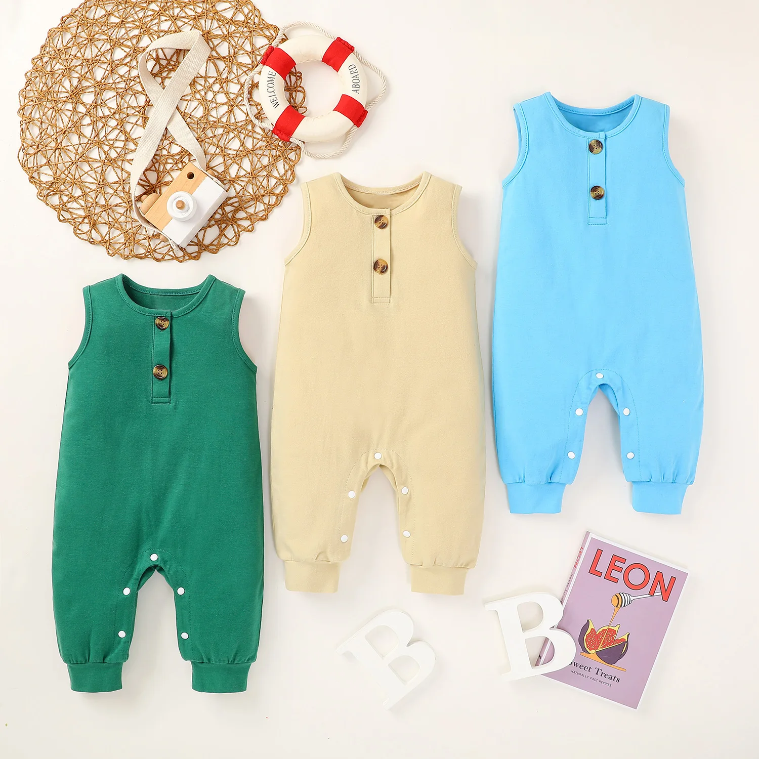 Baby Boys Romper Clothes 0 24M Summer Newborn Infant Boy Rompers Cotton