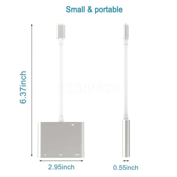 30 шт. HDTV OTG кабель для Lightning HDMI VGA AV аудио Vidio адаптер 8 pin iPhone X Xs Max XR iPad Air Mini iPod| |