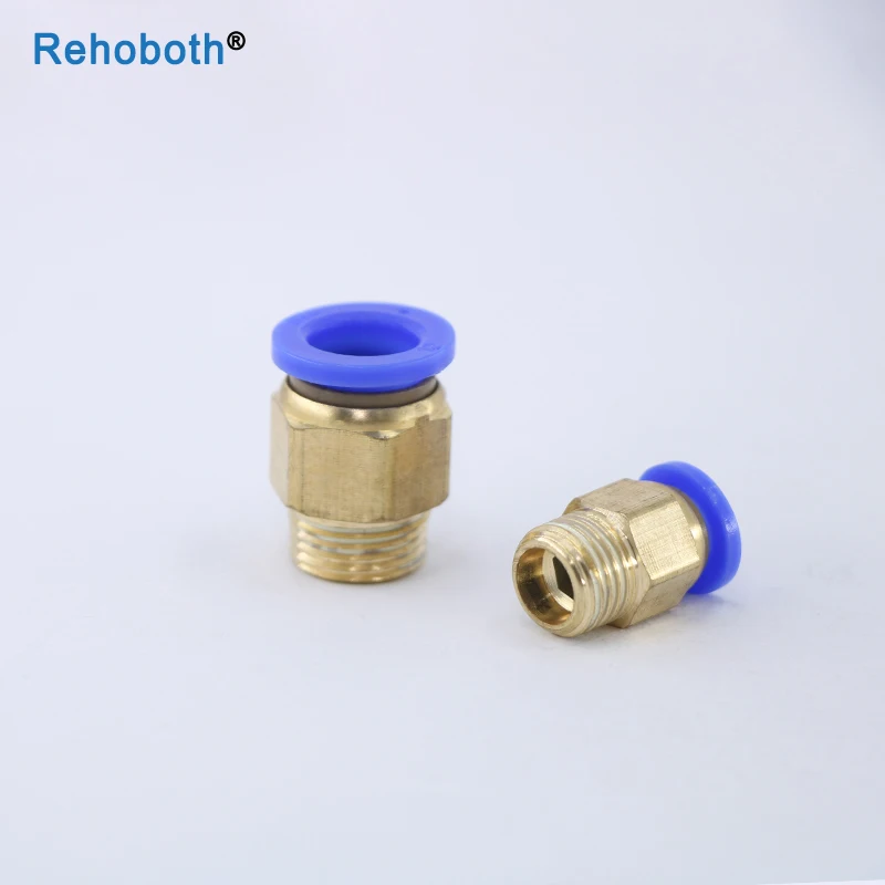PC Series Blue Pneumatic Quick connector Inlet Pipe Joint 38-1 Brass 304 Stainless Steel Circlip External Thread Connector | Обустройство