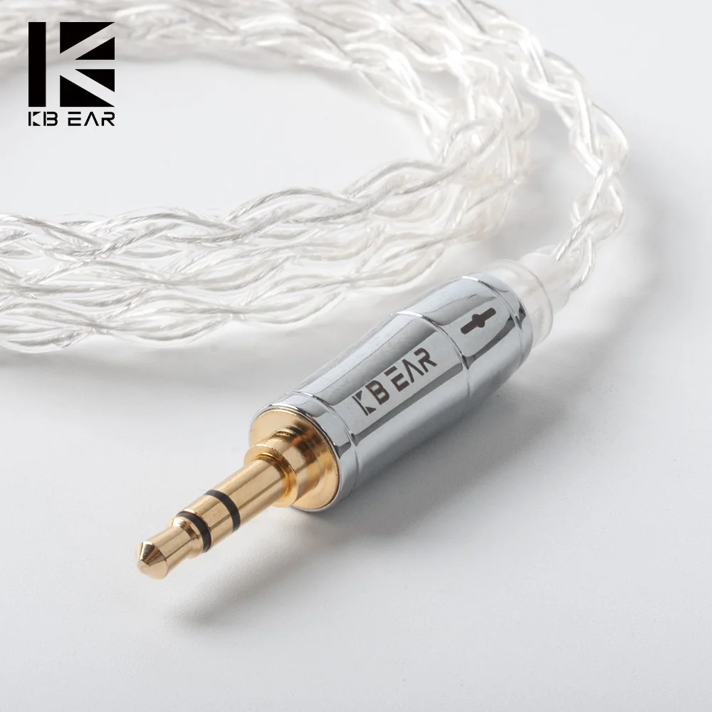 KBEAR limpid 4 ядра 4N 99.99% чистота Серебристые наушники кабель 2PIN/TFZ/MMCX/QDC с кабелем для KZ