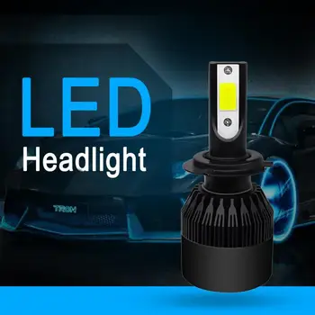 

2020 New LED Headlight Bulbs COB H7 C6 72W 8000LM LED Car Headlight Kit Turbo Light Bulbs 6000K Black car accessories TXTB1