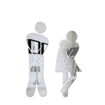 홈 침실 거울 스티커, 화장실 룸 사인 장식 욕실 사인 호텔 바 레스토랑 거울 벽 크리에이티브 벽 데칼