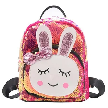 

Women'S Mini Sequins Rabbit Backpack Cute Shoulder Bags Girls Girls Backpack Backpack Rose Red