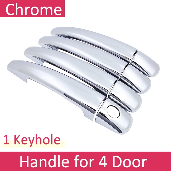 Handle 4 Door Хромовые автомобильные дверные ручки крышки для peugeot 407 sw 2003~ 2010 Роскошная накладка комплект внешние аксессуары 2004 2005 2006 2007 2008 2009 - Название цвета: Handle 4 Door